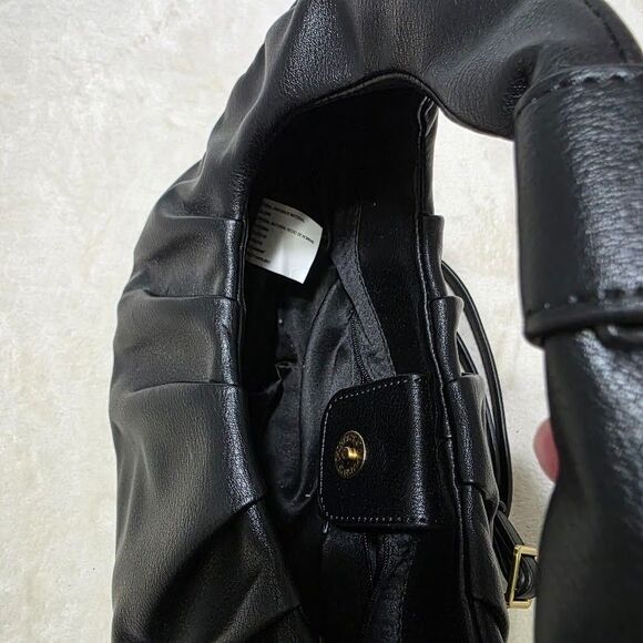 Scoop Black Gold Accents Women's Crescent Crossbody Bag Small Includes Strap - Picture 3 of 7